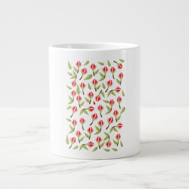 Rote Rose Jumbo-Tasse (Vorderseite)