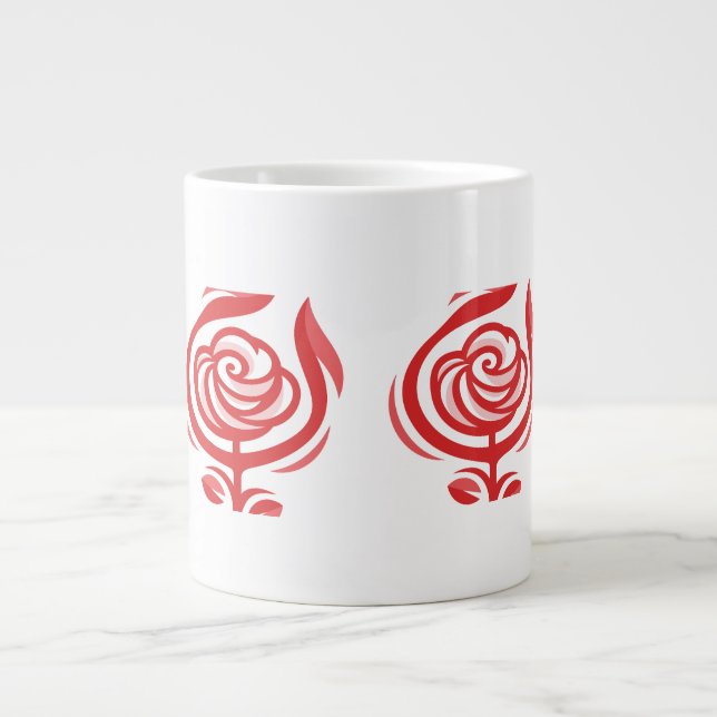 Rote Rose Jumbo-Tasse (Vorderseite)