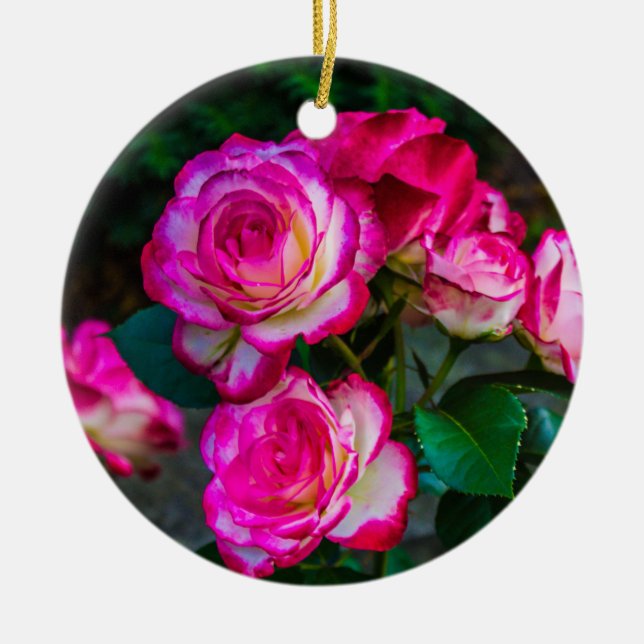 Rote Rose Keramik Ornament (Vorne)
