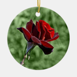 Rote Rose Keramik Ornament