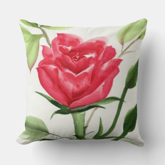 Rote Rose Kissen (Vorderseite)