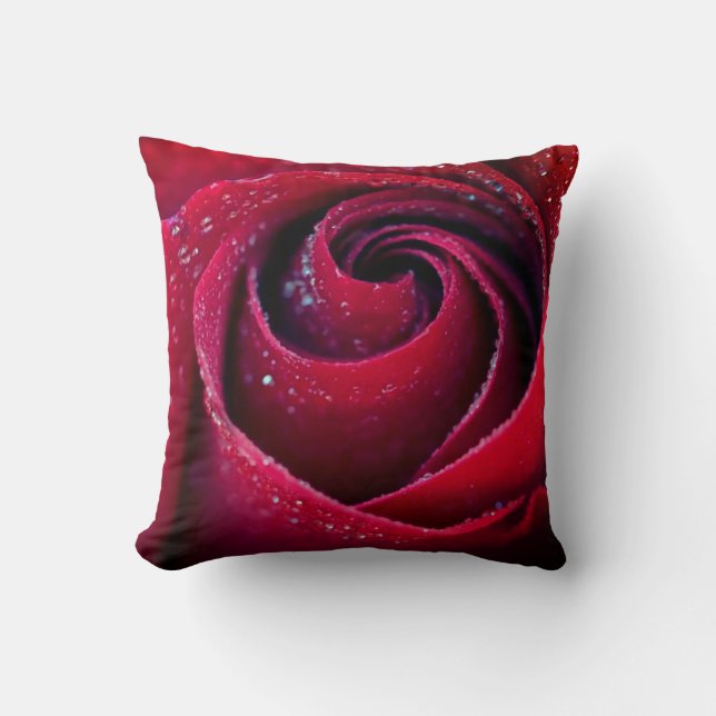 Rote Rose-Kissen Kissen (Vorderseite)
