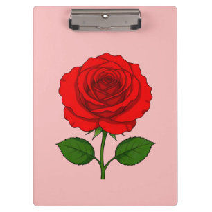 Rote Rose Klemmbrett