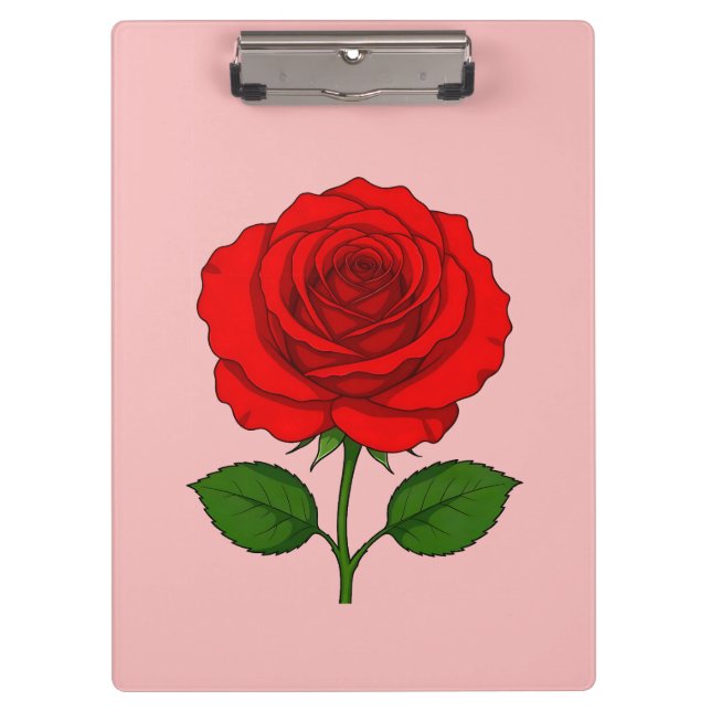 Rote Rose Klemmbrett (Vorderseite)