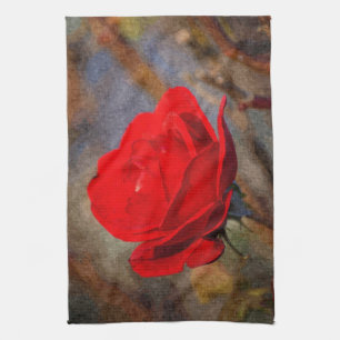 Rote Rose Küchentuch