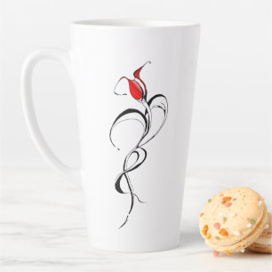 Rote Rose Lady Tribal Tattoo Design Milchtasse