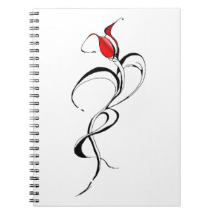 Rote Rose Lady Tribal Tattoo Design Notizblock