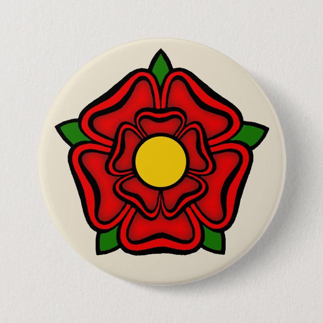rote Rose Lancaster, England, Emblem der Royalty Button (Vorderseite)