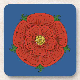Rote Rose Lancaster Getränkeuntersetzer