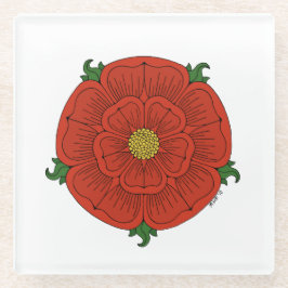 Rote Rose Lancaster Glasuntersetzer