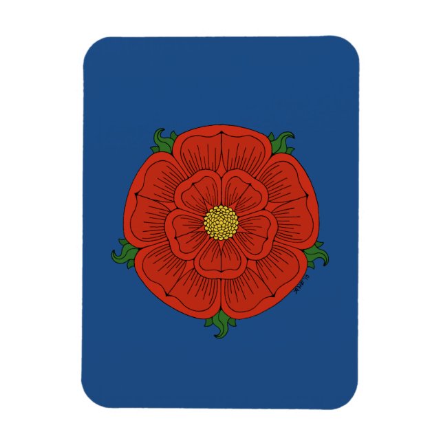 Rote Rose Lancaster Magnet (Vertikal)