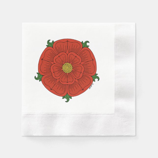 Rote Rose Lancaster Serviette (Vorderseite)