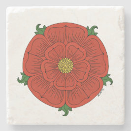 rote Rose Lancaster Steinuntersetzer