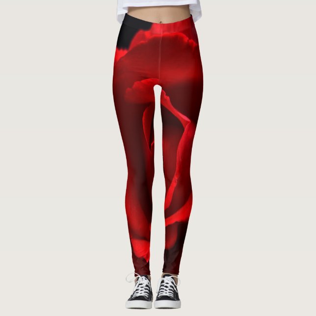 Rote Rose lecna Leggings (Vorderseite)