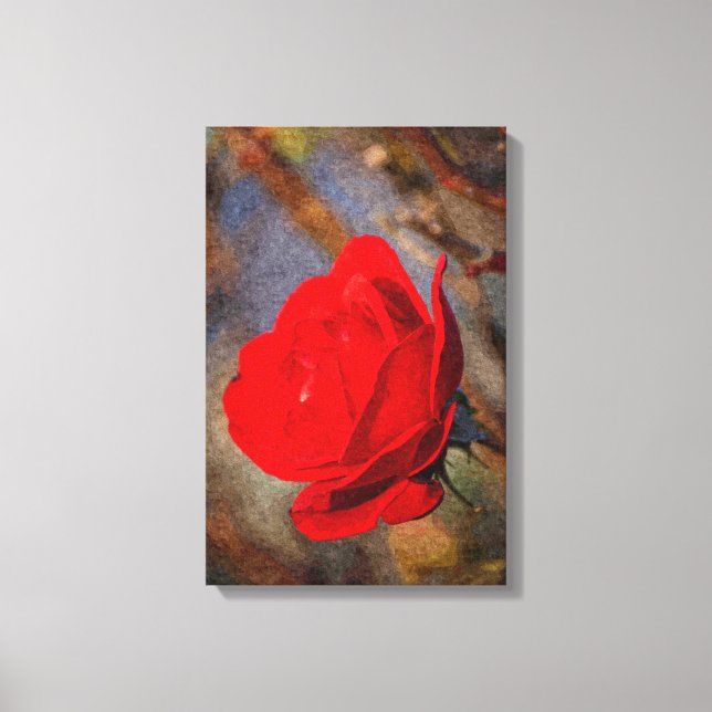 Rote Rose Leinwanddruck (Vorderseite)