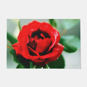 Rote Rose Liebe Fußmatte