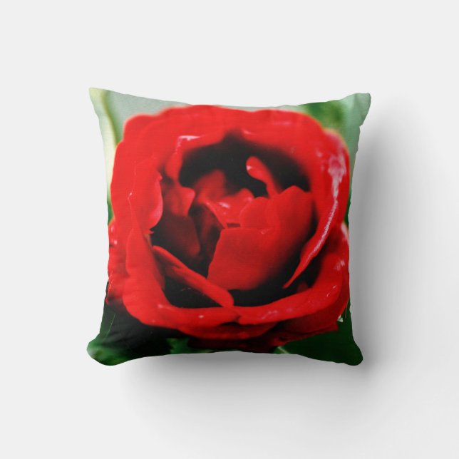 Rote Rose Liebe Kissen (Vorderseite)