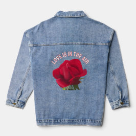 Rote Rose - Liebe liegt in der Luft Jeansjacke