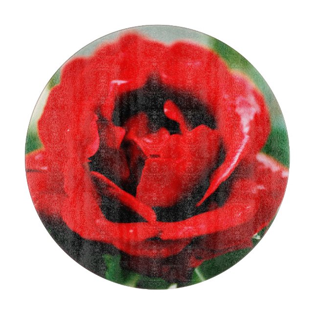 Rote Rose Liebe Schneidebrett (Vorderseite)