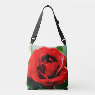 Rote Rose Liebe Tragetaschen Mit Langen Trägern