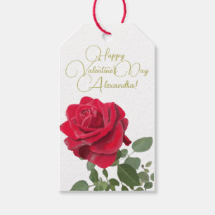 Rote Rose - Liebessymbol - Personalisierter Valent Geschenkanhänger