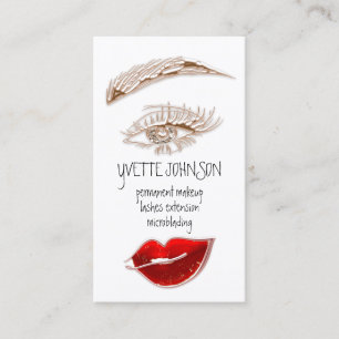 Rote Rose Lippen für das QR-Logo in Lash Brow Mak Visitenkarte