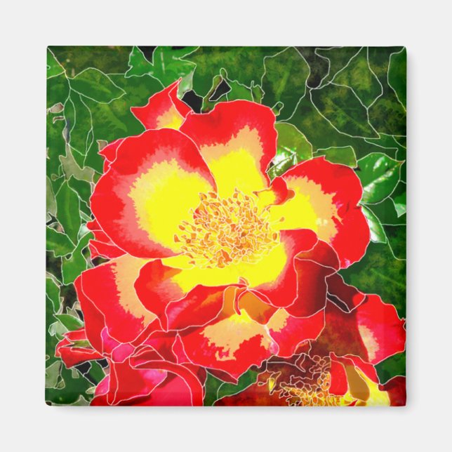Rote Rose Magnet (Vorne)