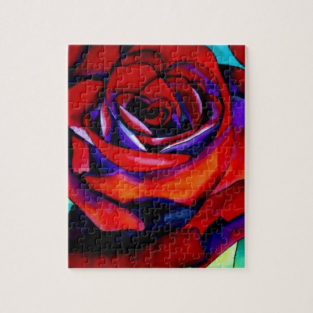Rote Rose Makro Blume Originalkunst (Vertikal)