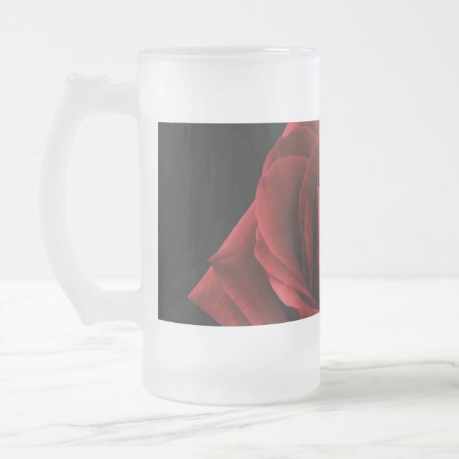 Rote Rose Mattglas Bierglas (Links)