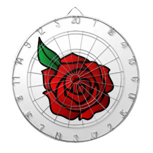 Rote Rose Metallkäfig Dartscheibe