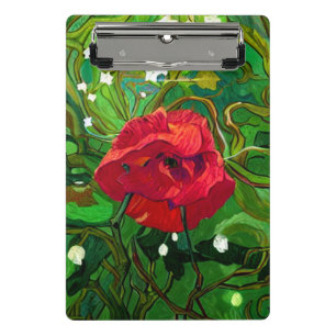 ROTE ROSE MINI KLEMMBRETT