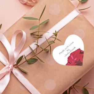 Rote Rose mit Aufkleber für Lieben