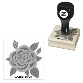 Rote Rose mit Buds Rubber Briefmarke Gummistempel