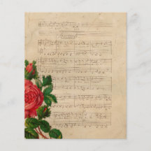 rote Rose mit Vintagen Blumenbeeten