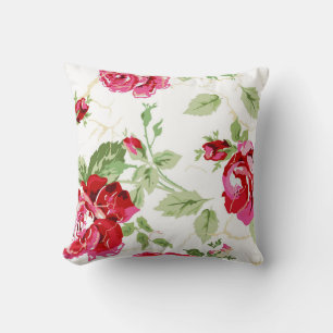 Rote Rose mit weißem Hintergrund-Druck-Kissen Kissen