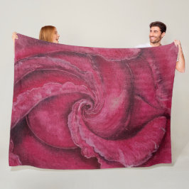 Rote Rose nah Fleecedecke