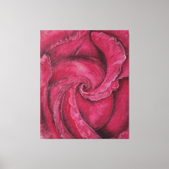 Rote Rose nah Leinwanddruck (Vorderseite)