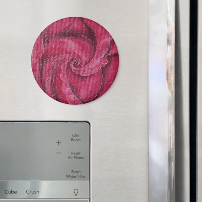 Rote Rose nah Magnet (In Situ (Kühlschrank))