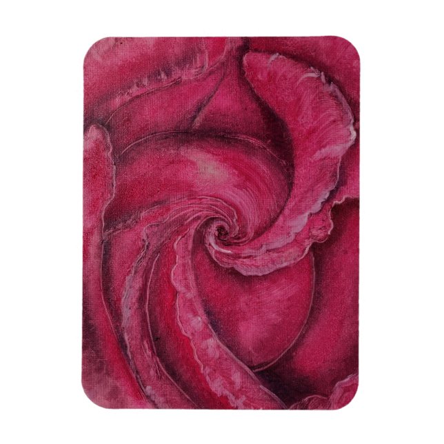 Rote Rose nah Magnet (Vertikal)