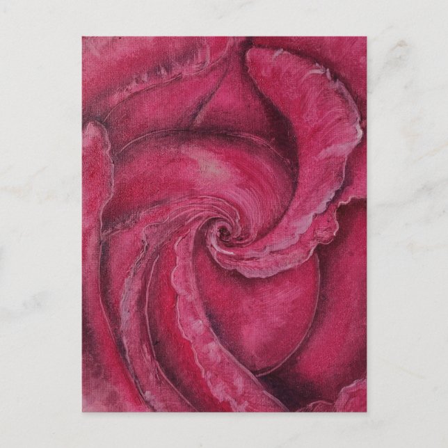 Rote Rose nah Postkarte (Vorderseite)