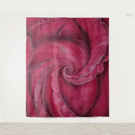 Rote Rose nah Wandteppich