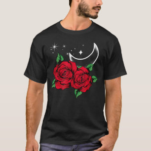 Rote Rose Night SkyGardener Botanist Blume Rose T-Shirt