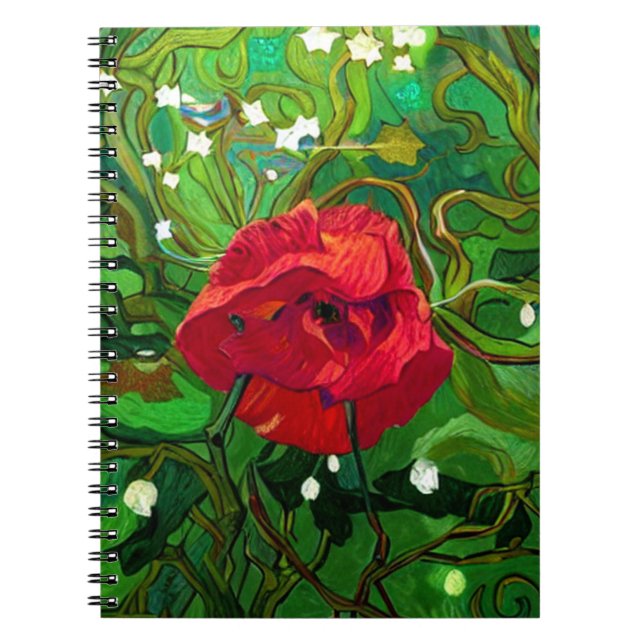 ROTE ROSE  NOTIZBLOCK (Vorderseite)