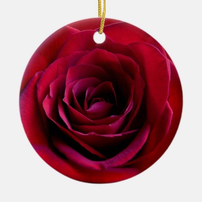 Rote Rose Ornament Personalisierte Rose Dekoration (Vorne)