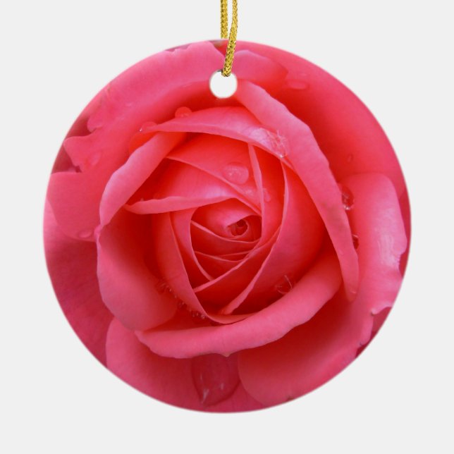 Rote Rose Ornament Personalisierte Rose Dekoration (Vorne)