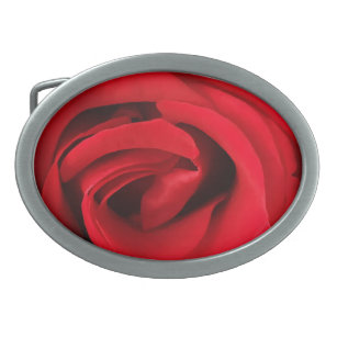 Rote Rose Ovale Gürtelschnalle