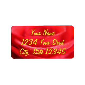 Rote Rose Petals Adressaufkleber
