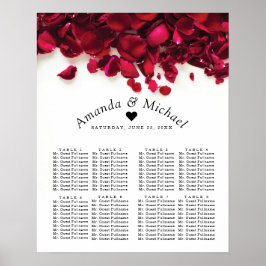 Rote Rose Petals Hochzeitstabelle Poster