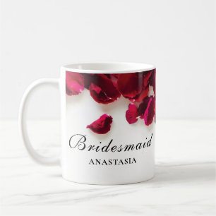Rote Rose Petals Wedding Bridesmaid Kaffeetasse