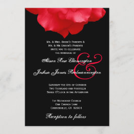 Rote Rose Petals Wedding Einladung F204